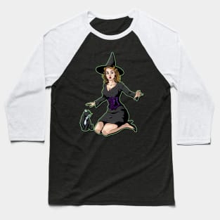 Witch & Cat Baseball T-Shirt